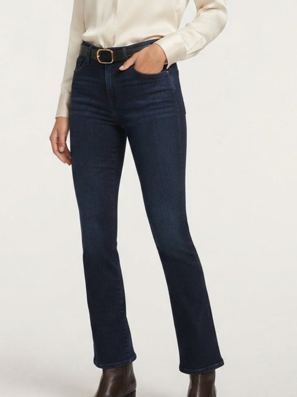 PAIGE Manhattan High Rise Dark Wash Bootcut Tall Jeans Size 26x34